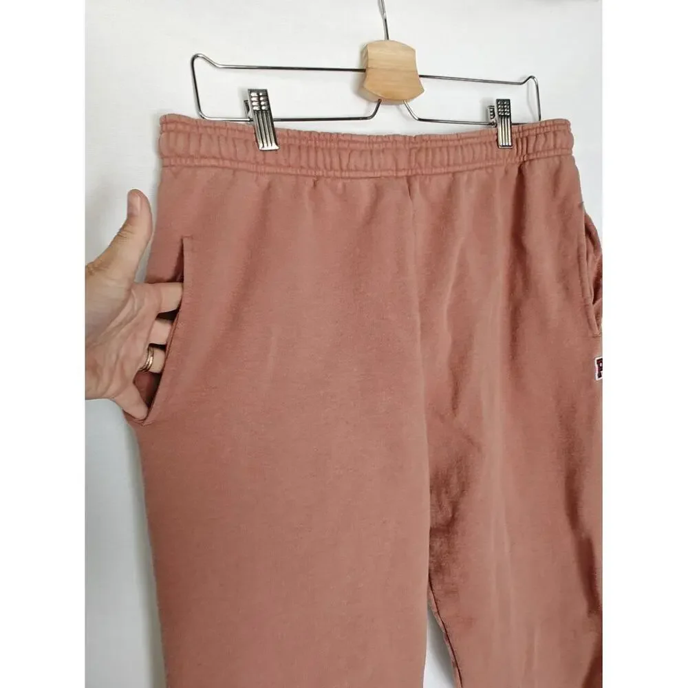 Victoria's Secret PINK Sweatpants Campus Elastic Waist Cuffed Rust Brown Medium‎